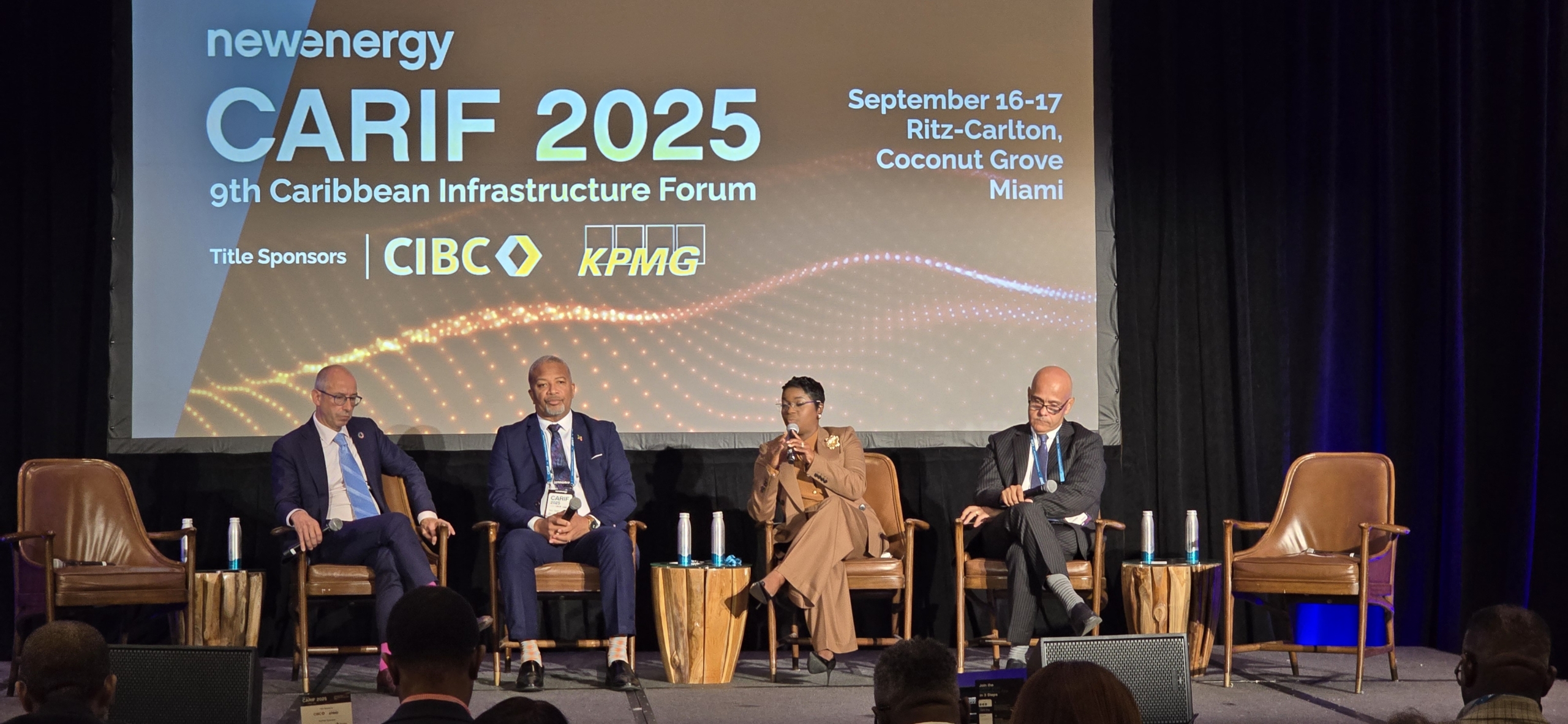 Minister Coleby-Davis and BPL CEO Toni Seymour at CARIF 2025 in Miami
