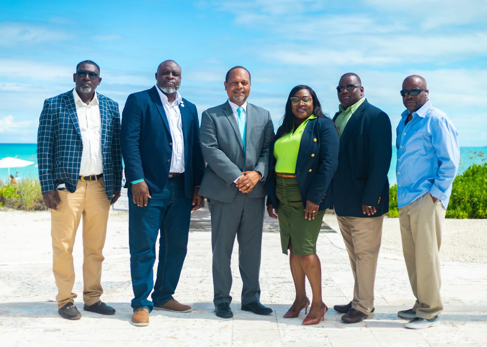 BPL COO Anthony Christie with Regional Manager Marvin Green and the Exuma administrative leadership team.